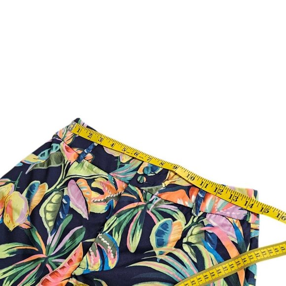 SHEIN Womens Tropical Print High Rise Shorts, Size Medium - Picture 3 of 8